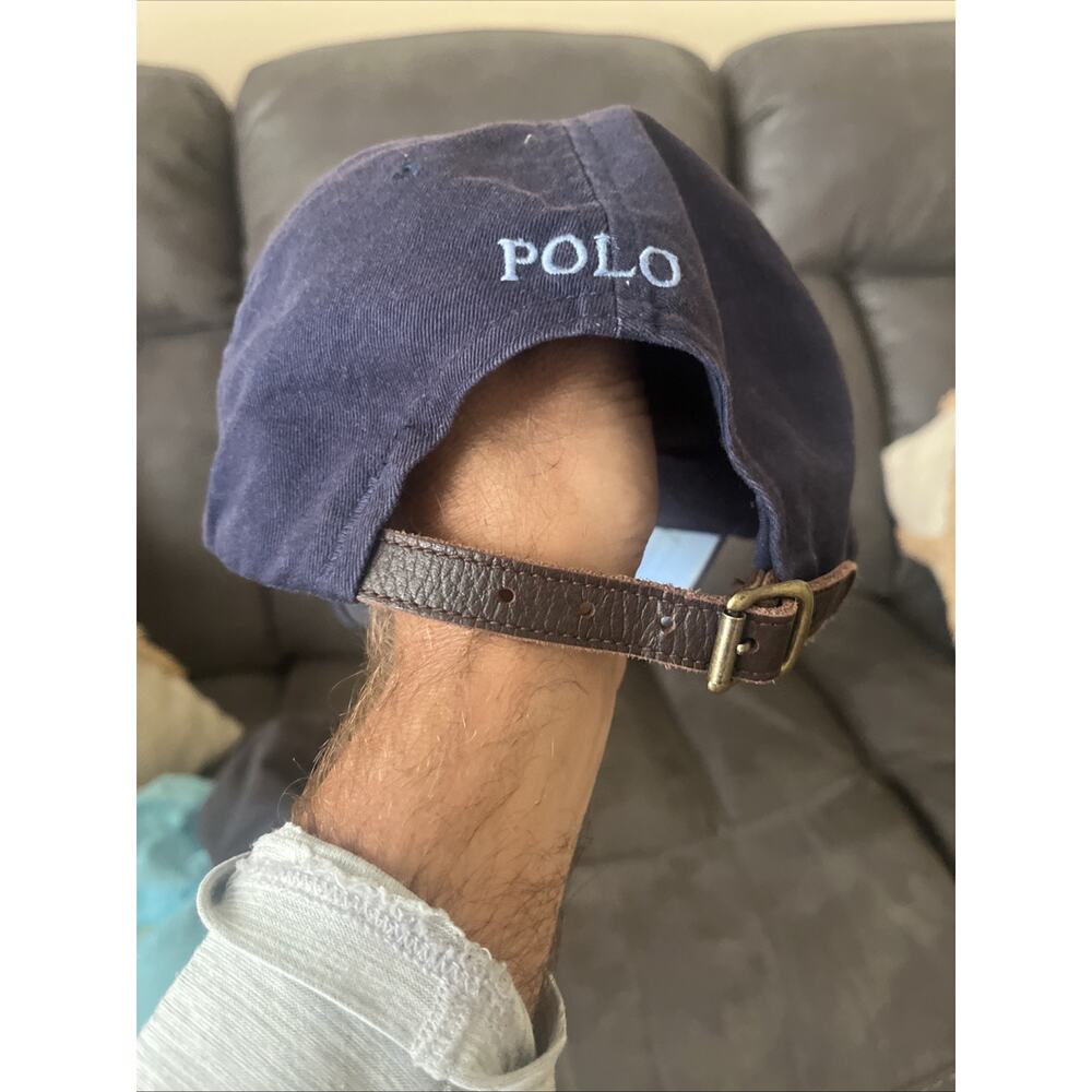 (3) Polo Ralph Lauren Hat Cap Strap Back Blue Mens Yellow Pony Adjustable Casual - Picture 12 of 13